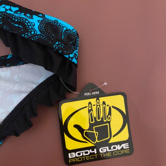 Body Glove bikini lace print black and turquoise NEW - Picture 8 of 14